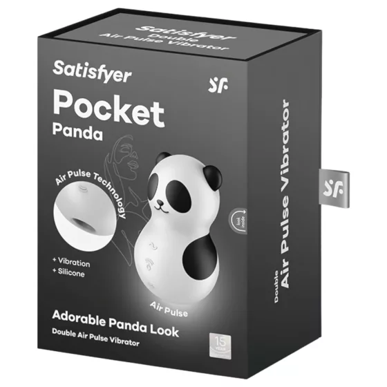 Satisfyer Pocket Panda - stimulátor klitorisu na vlny - čierny