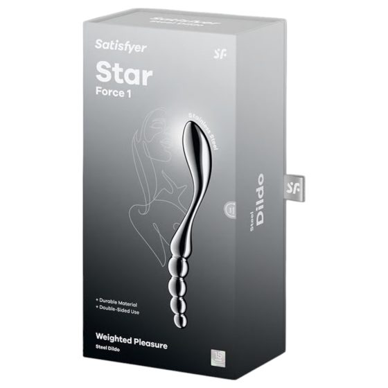 Satisfyer Star Force 1 – oceľové guľôčkové dildo (strieborné)