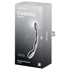   Satisfyer Cosmic Crest 2 - vlnitý oceľový dildo - strieborný