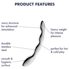   Satisfyer Cosmic Crest 2 – vlnitý oceľový dildo (strieborný)