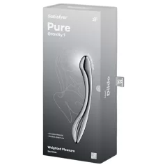   Satisfyer Pure Gravity 1 - kovový análny dildó - vrúbkovaný - strieborný