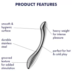   Satisfyer Pure Gravity 1 - kovový análny dildó - vrúbkovaný - strieborný