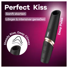 Satisfyer - vibrátor na klitoris v tvare rúžu - čierny