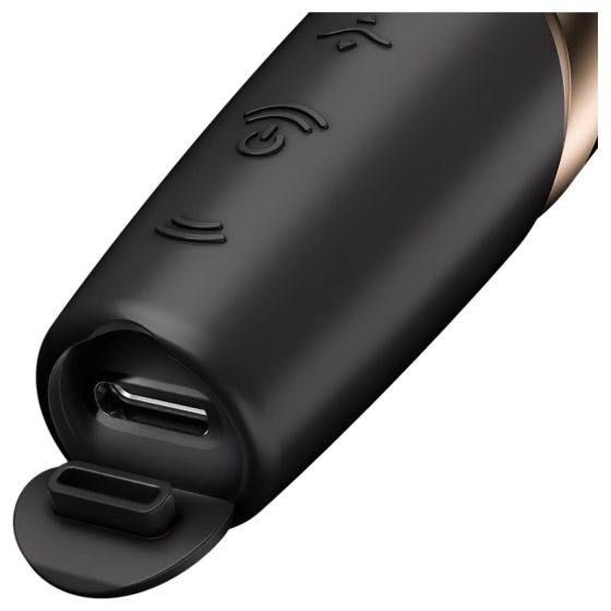 Satisfyer - vibrátor na klitoris v tvare rúžu - čierny