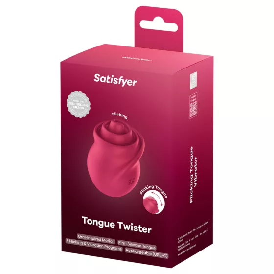 Satisfyer Tongue Twister - rotačný vibrátor na klitoris s jazykom - ružový