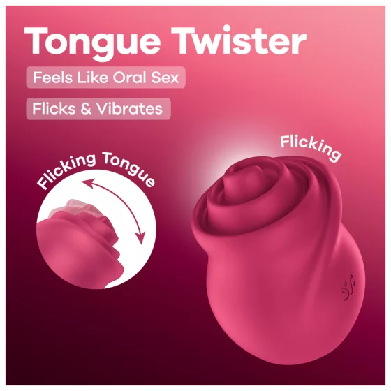 Satisfyer Tongue Twister - rotačný vibrátor na klitoris s jazykom - ružový
