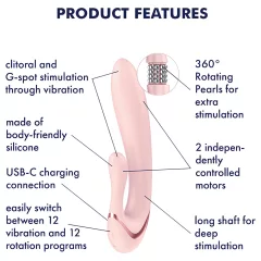   Satisfyer - Pearl Bunny 3 rotačný perlový králikový vibrátor (ružový)