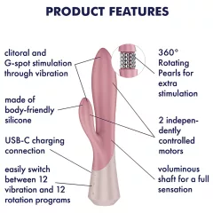   Satisfyer - Pearl Bunny 1 rotačný perlový zajkový vibrátor (ružový)