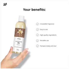 Satisfyer - masážny olej - vanilka - 250 ml
