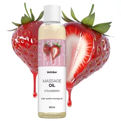 Satisfyer - ochutený masážny olej - jahoda (250 ml)