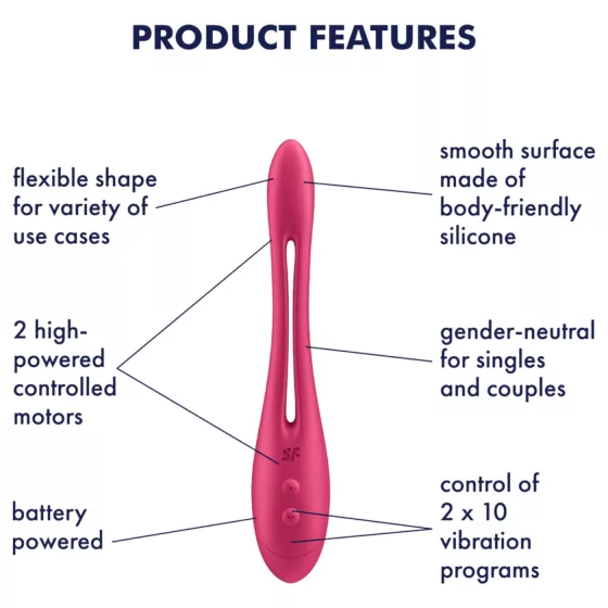 Satisfyer - párový vibrátor - flexibilný, ružový