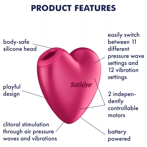 Satisfyer Cutie Heart - stimulátor klitorisu na vlny vzduchu - ružový