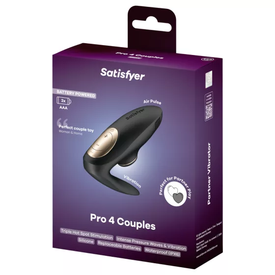 Satisfyer Pro 4 Couples - párový vibrátor s tlakovou stimuláciou klitorisu