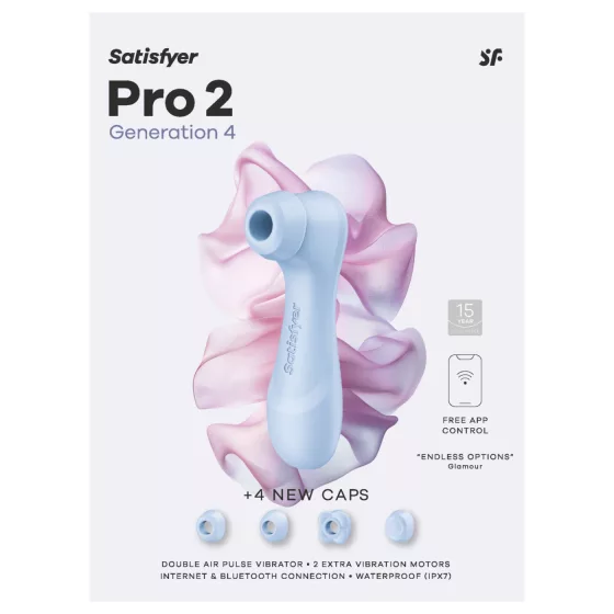 Satisfyer Pro 2 Gen4 - aplikáciou ovládaný stimulátor klitorisu s tlakovými vlnami (modrý)