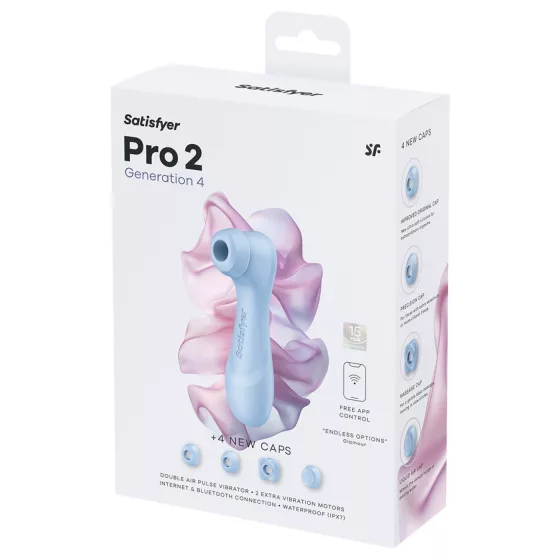 Satisfyer Pro 2 Gen4 - aplikáciou ovládaný stimulátor klitorisu s tlakovými vlnami (modrý)