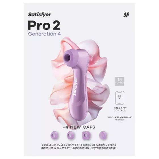 Satisfyer Pro 2 Gen4 - Aplikáciou ovládaný klitorálny stimulátor s tlakovými vlnami (fialový)