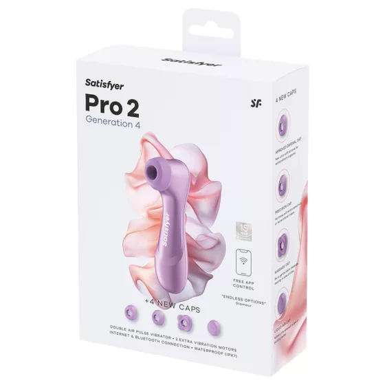 Satisfyer Pro 2 Gen4 - Aplikáciou ovládaný klitorálny stimulátor s tlakovými vlnami (fialový)