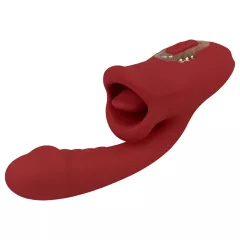   EIS Passion Lips - vibrátor na G-bod s lízajúcou funkciou - červený