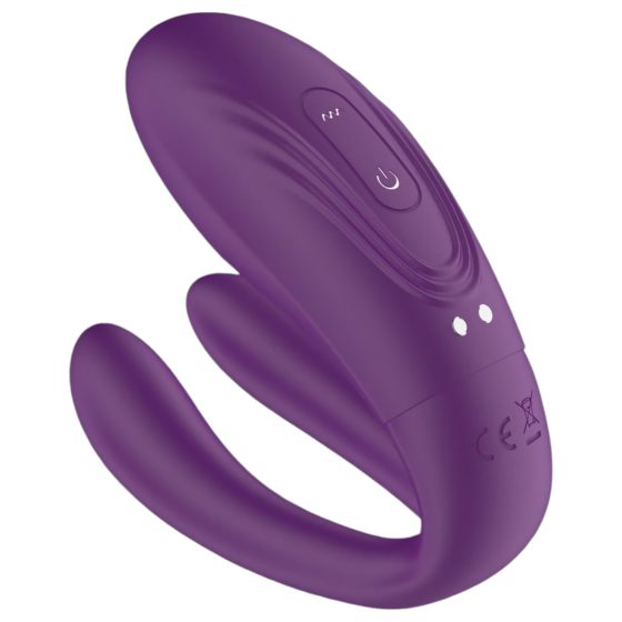 Mrow - akumulátorový, vodotesný 3-motorový párový vibrátor (fialový)