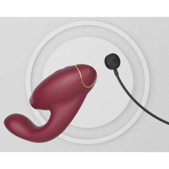 Womanizer Duo 2 - vodotesný vibrátor na bod G a stimulátor klitorisu (červený)