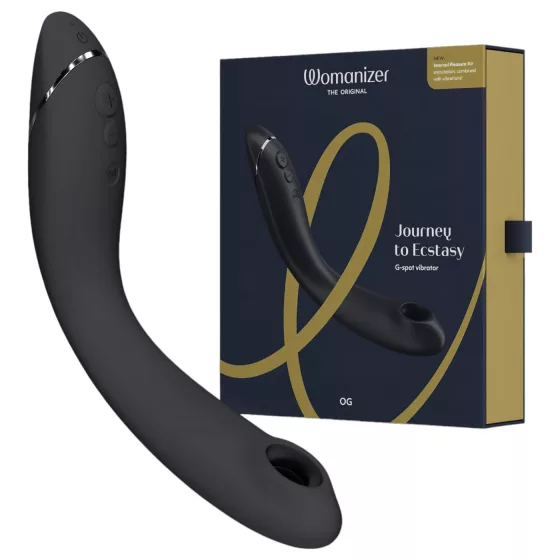 Womanizer OG - vibrátor pre ženy 2v1 - tlakové vlny, čierny - dobíjací