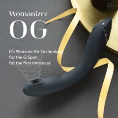   Womanizer OG - dobíjateľný, vodotesný vibrátor 2v1 so vzduchovou vlnou na bod G (čierny)