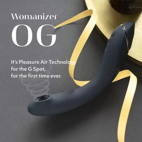 Womanizer OG - vibrátor pre ženy 2v1 - tlakové vlny, čierny - dobíjací