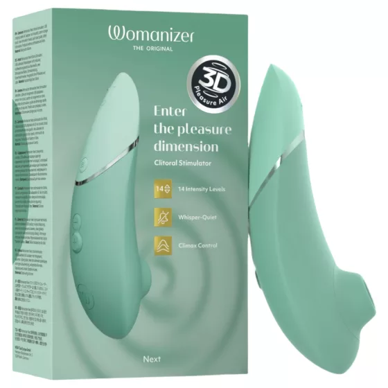 Womanizer Next - akumulátorový, vzduchovými vlnami stimulujúci klitorisový vibrátor (šalvia)