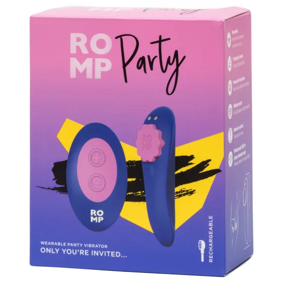 ROMP Party - nositeľné vibračné nohavičky s diaľkovým ovládaním (fialové)