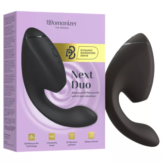 Womanizer Next Duo - vibrátor na G bod a klitorálny stimulátor - čierny