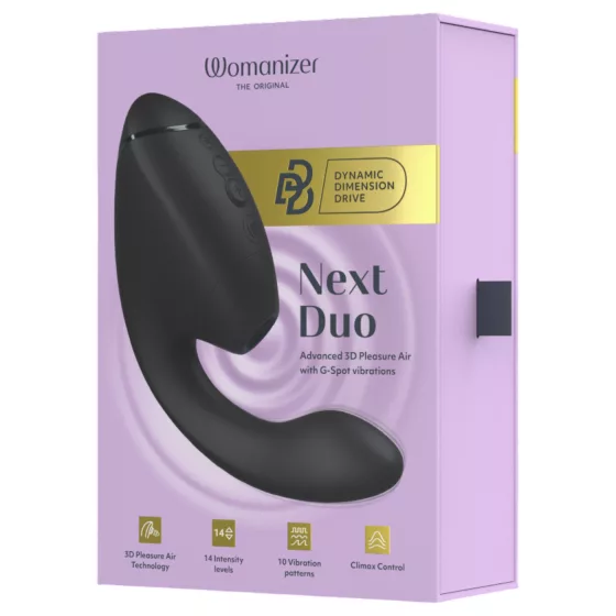 Womanizer Next Duo - vibrátor na G bod a klitorálny stimulátor - čierny