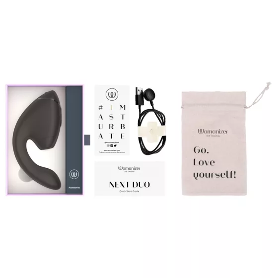 Womanizer Next Duo - vibrátor na G bod a klitorálny stimulátor - čierny