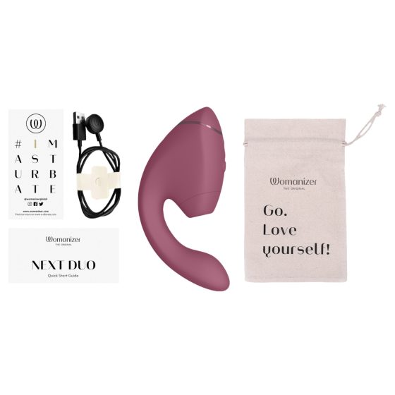 Womanizer Next Duo - vibrátor na bod G a klitorálny stimulátor - ružový