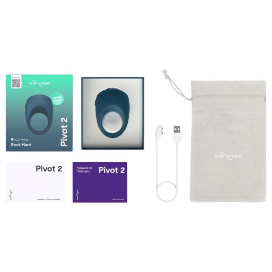 We-Vibe Pivot 2 - vibračný erekčný krúžok - smart funkcia - modrý
