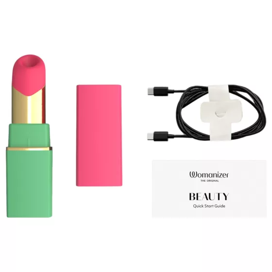 Womanizer Beauty - klitorálny stimulátor s pulzujúcim vzduchom v tvare rúžu (zelený)