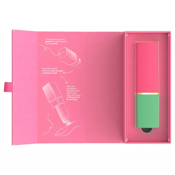 Womanizer Beauty - klitorálny stimulátor s pulzujúcim vzduchom v tvare rúžu (zelený)