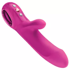   Fun Factory Bi Stronic Embrace - prirážajúci vibrátor s klitoriálnym ramenom (ružový)