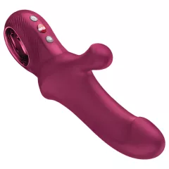   Fun Factory Bi Stronic Curve - tlačiaci vibrátor s klitoriálnym ramienkom (červený)