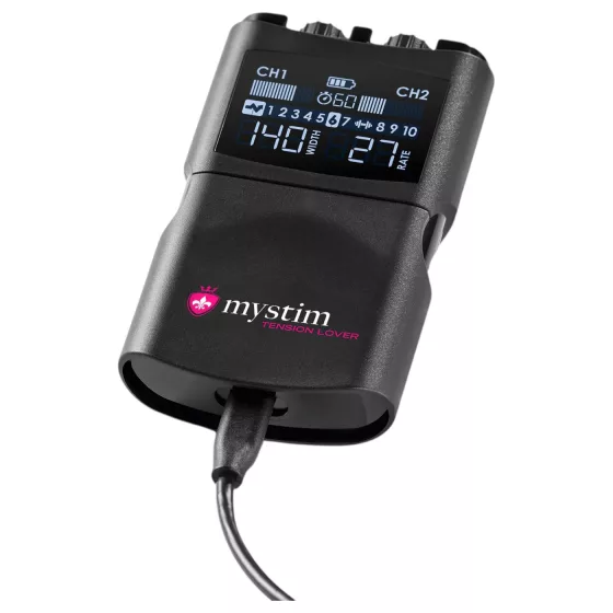 mystim Tension Lover 2 - elektro stimulátor - digitálny set - čierny