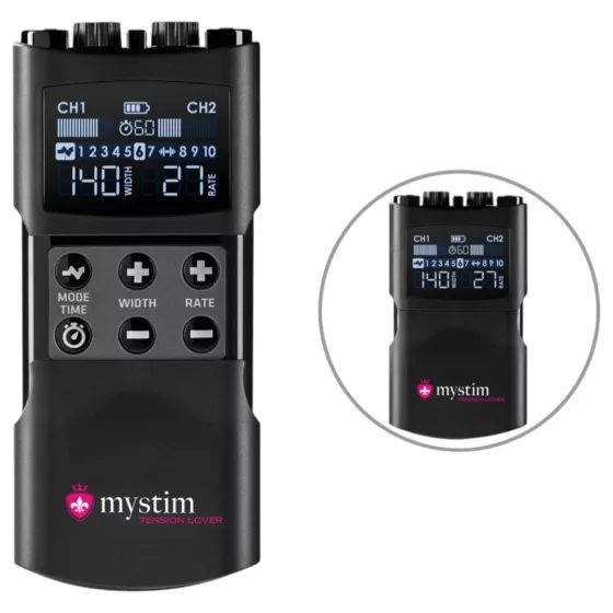 mystim Tension Lover 2 - elektro stimulátor - digitálny set - čierny