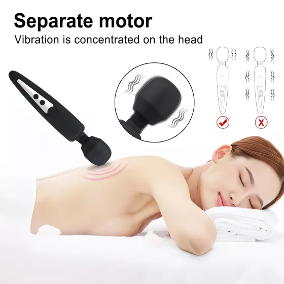 Mrow - nabíjací vibrátor na masáž - vodotesný - čierny