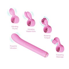 Magic Stick - vibrátor s vymeniteľnou paličkou (ružový)