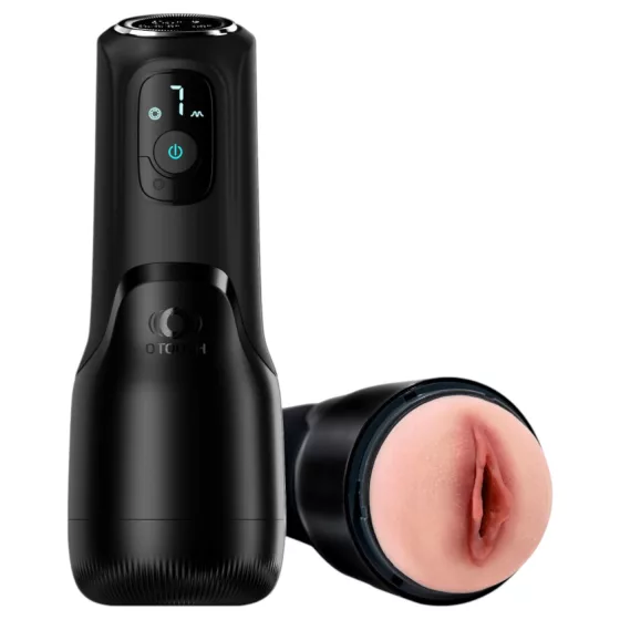 OTOUCH Airturn 4 - sací-vibračný automatický masturbátor (čierny)