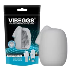   VIBEGGS Twisty Tongues - vibračné vajíčko masturbátor - biela