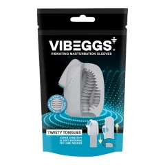   VIBEGGS Twisty Tongues - vibračné vajíčko masturbátor - biela