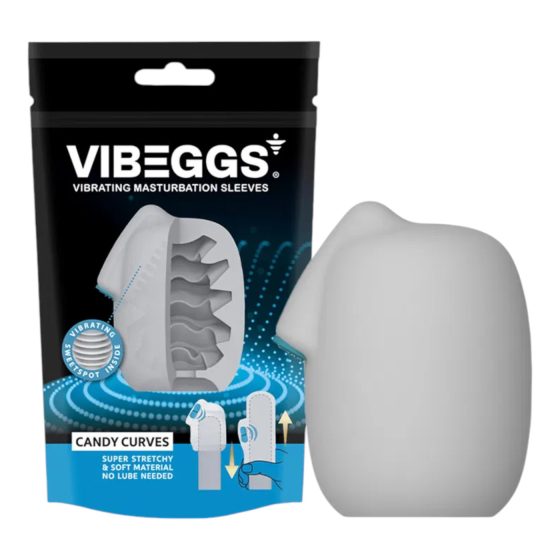 VIBEGGS Candy Curves - vibračné vajíčko masturbátor (biela)