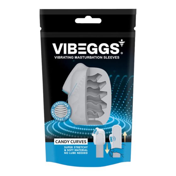 VIBEGGS Candy Curves - vibračné vajíčko masturbátor (biela)