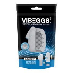   VIBEGGS Blow Misty - vibračný vajíčko masturbátor - biela