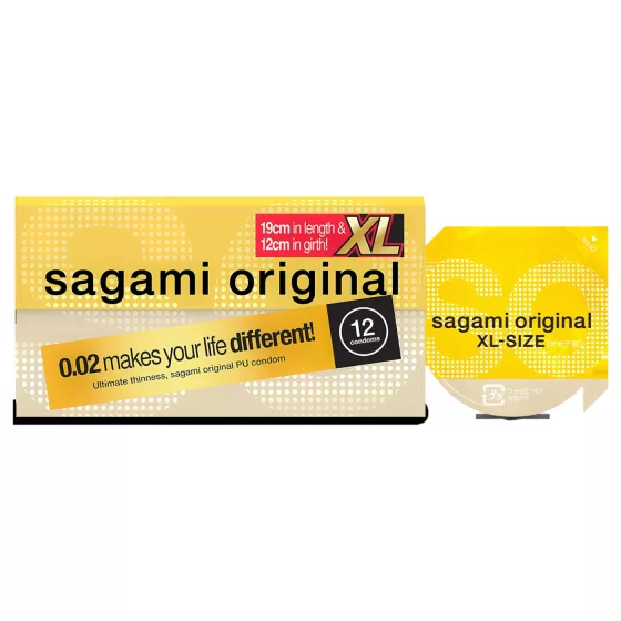 Sagami Original 0,02 XL - kondóm - extra veľký - 61mm - 12ks