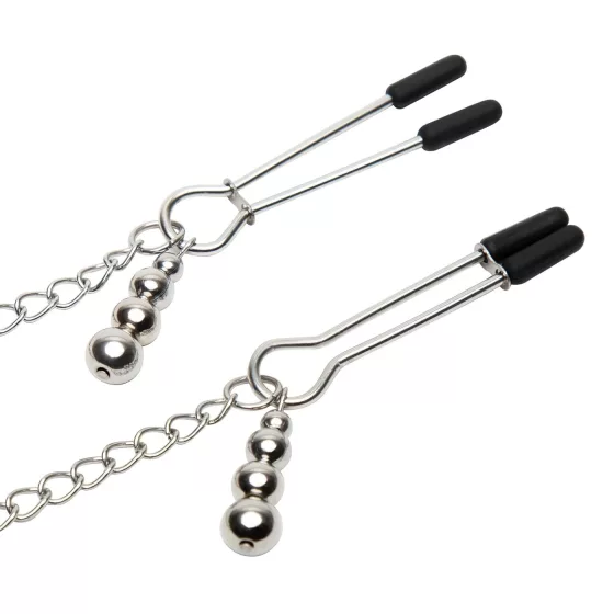 Fifty Shades of Grey - svorky na bradavky s obojkom - strieborné